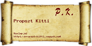 Propszt Kitti névjegykártya